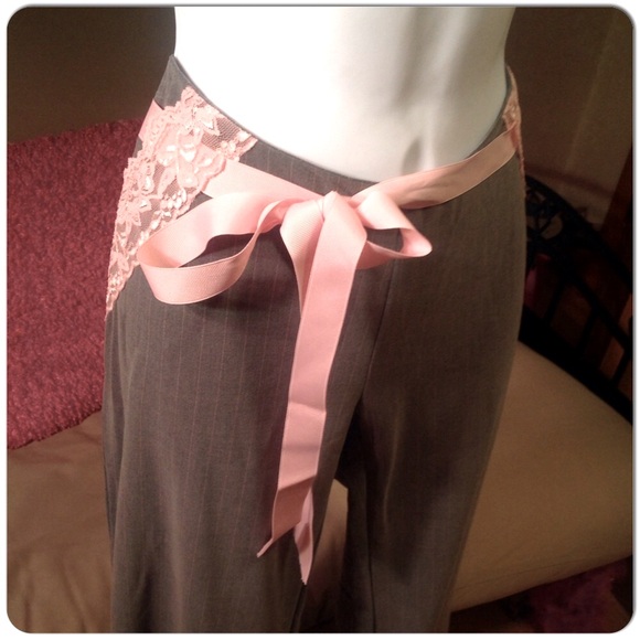 Rare Charlotte Russe NWT Vintage Juniors ankle Crop gray & pink dress pants sz 3 - Picture 5 of 7